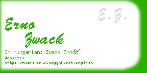 erno zwack business card